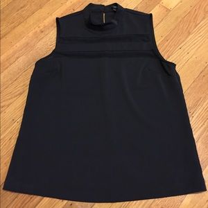 Black high collar blouse size S